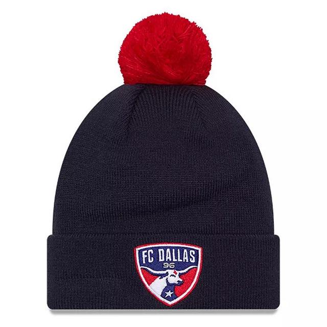 Mens New Era Navy FC Dallas Jersey Hook Cuff Knit Hat with Pom Product Image