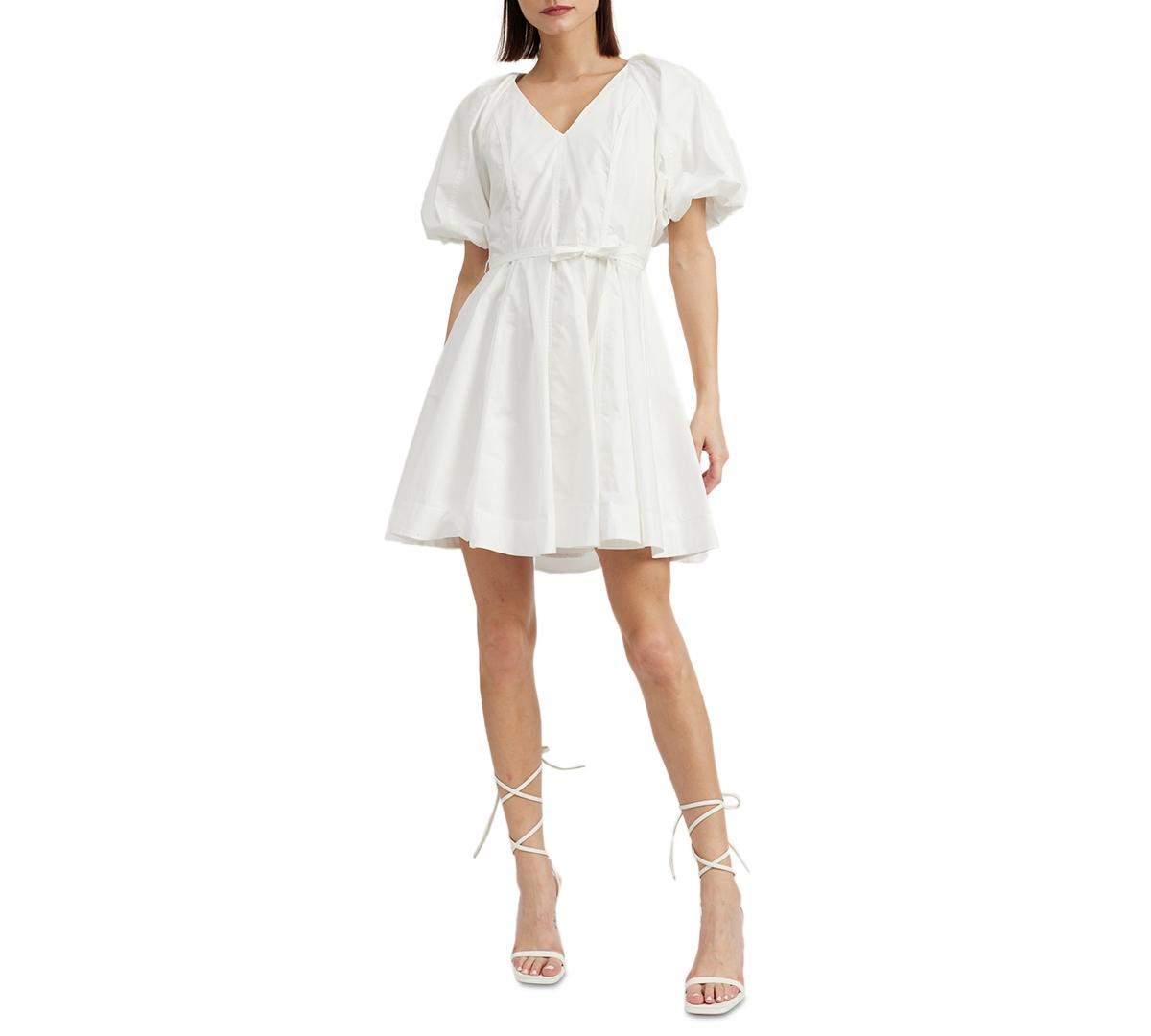 En Saison Womens Cayman Cotton Puffed-Sleeve Mini Dress product image