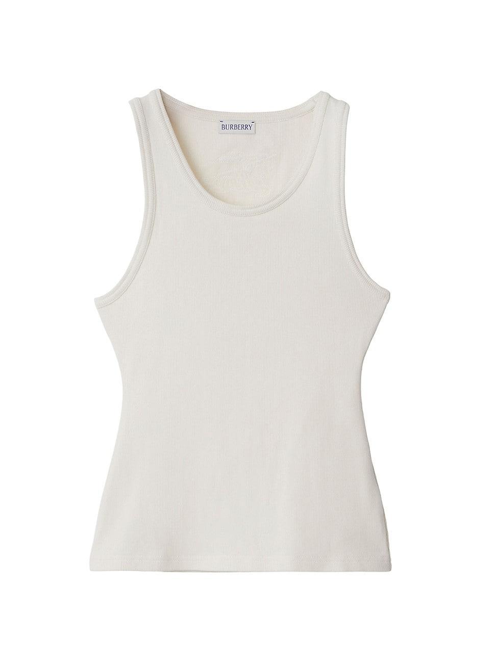 Womens Ribbed Stretch-Cotton Sleeveless Tank Product Image