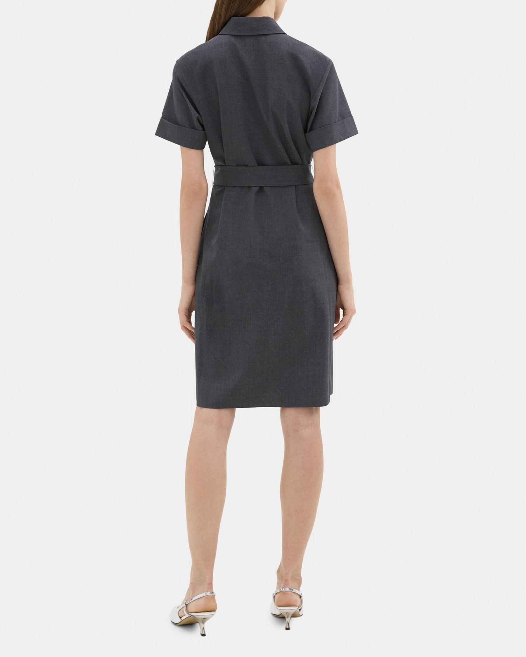 Belted Shirt Dress in Good Wool Product Image