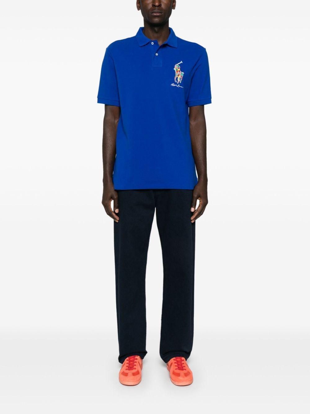 Polo Pony Cotton Polo Shirt In Blau Product Image