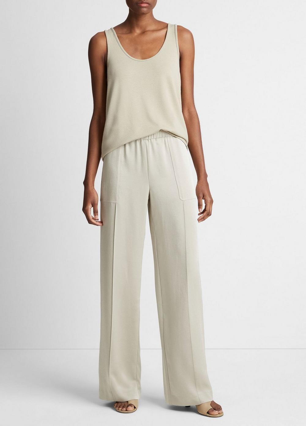 Shiny Wide-Leg Pull-On Pant Product Image