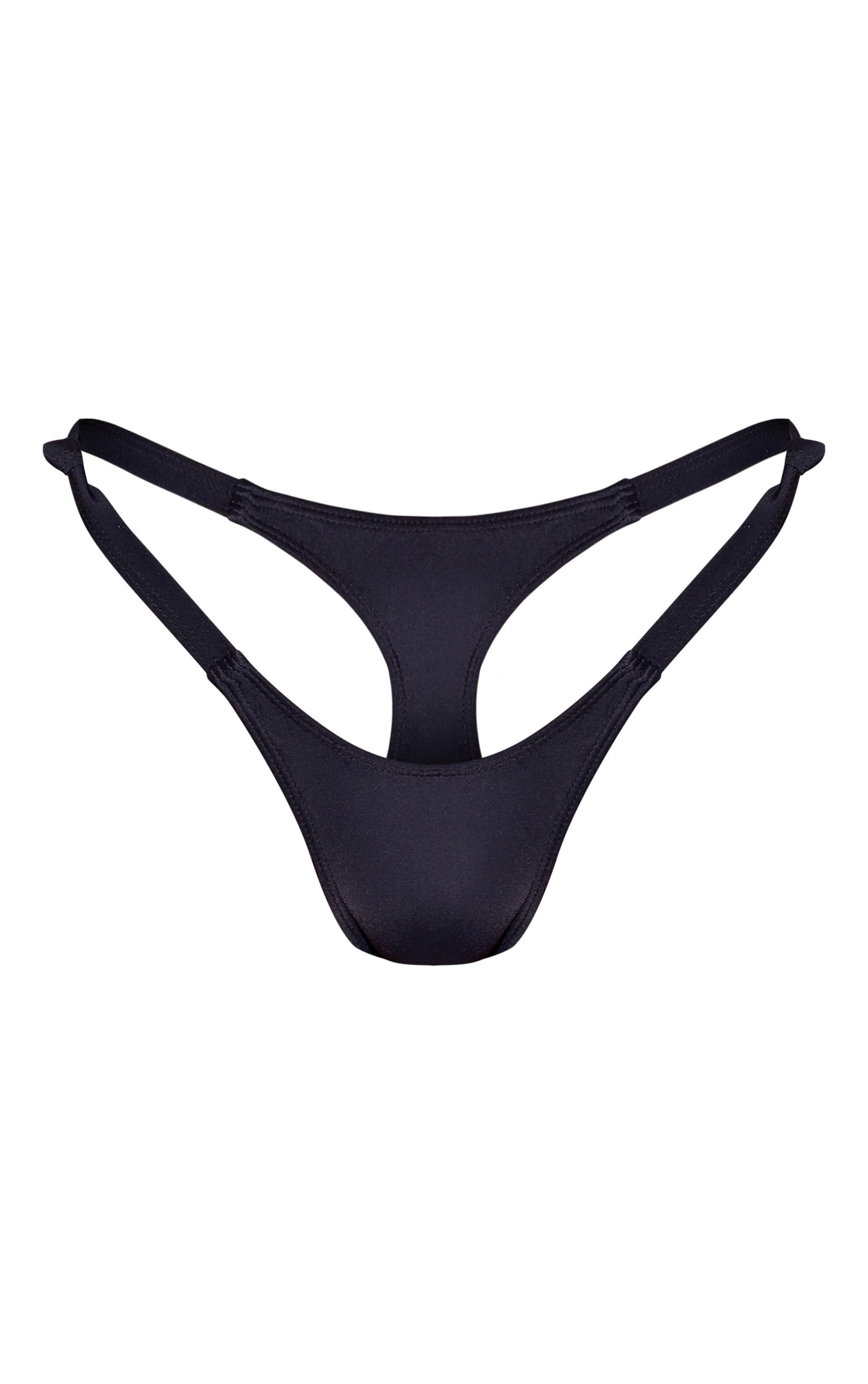 Black Micro Tanga Bikini Bottoms Product Image