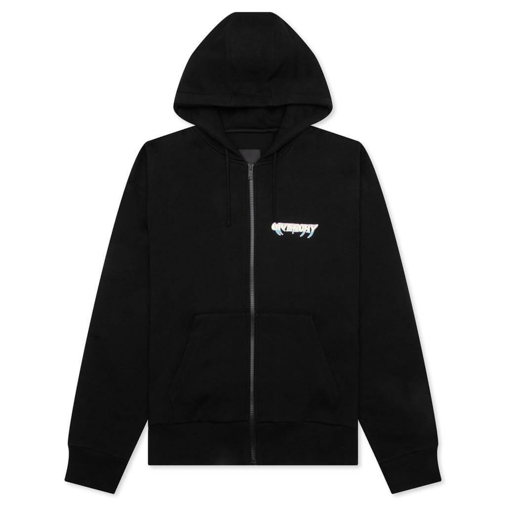 Raf Simons x Smiley Print Destroy Washed Regular Fit Hoodie - Black Male Product Image