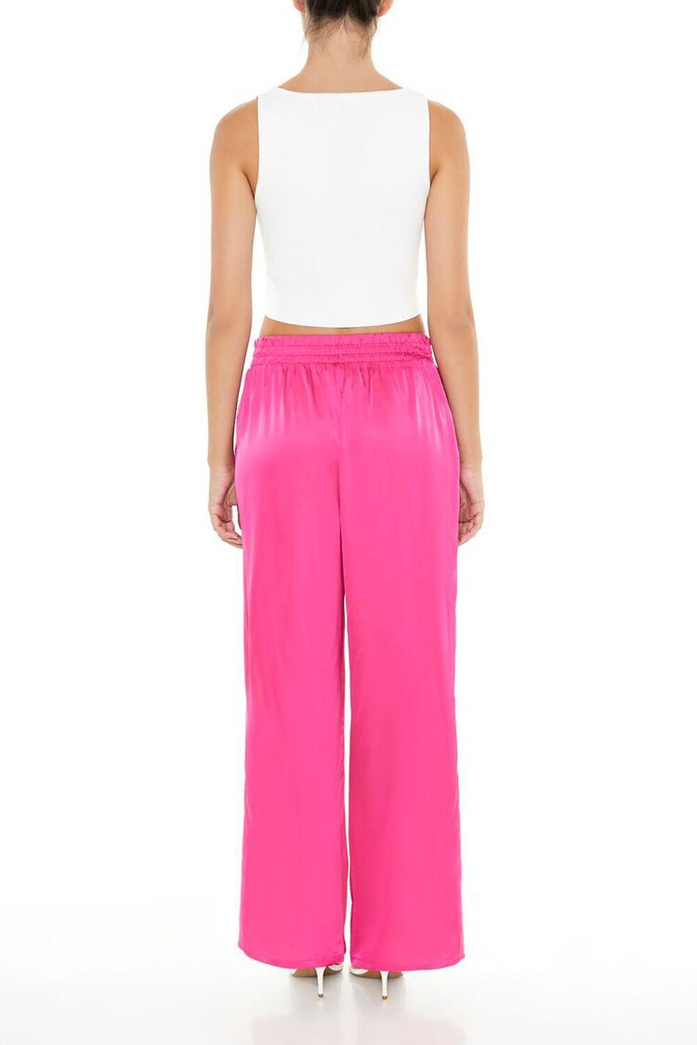 Satin Wide-Leg Drawstring Pants | Forever 21 Product Image