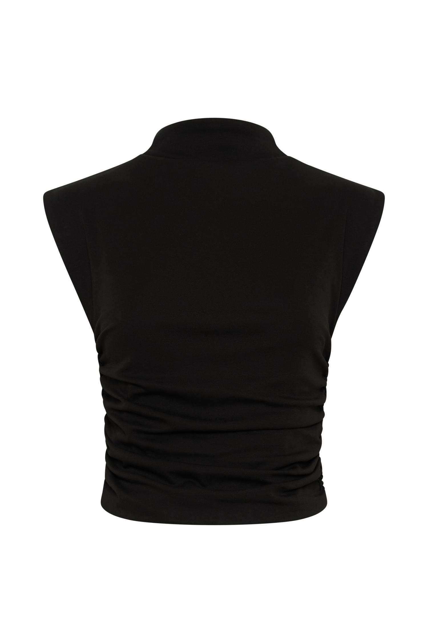 Ellia High Neck Sleeveless Top - Black Product Image