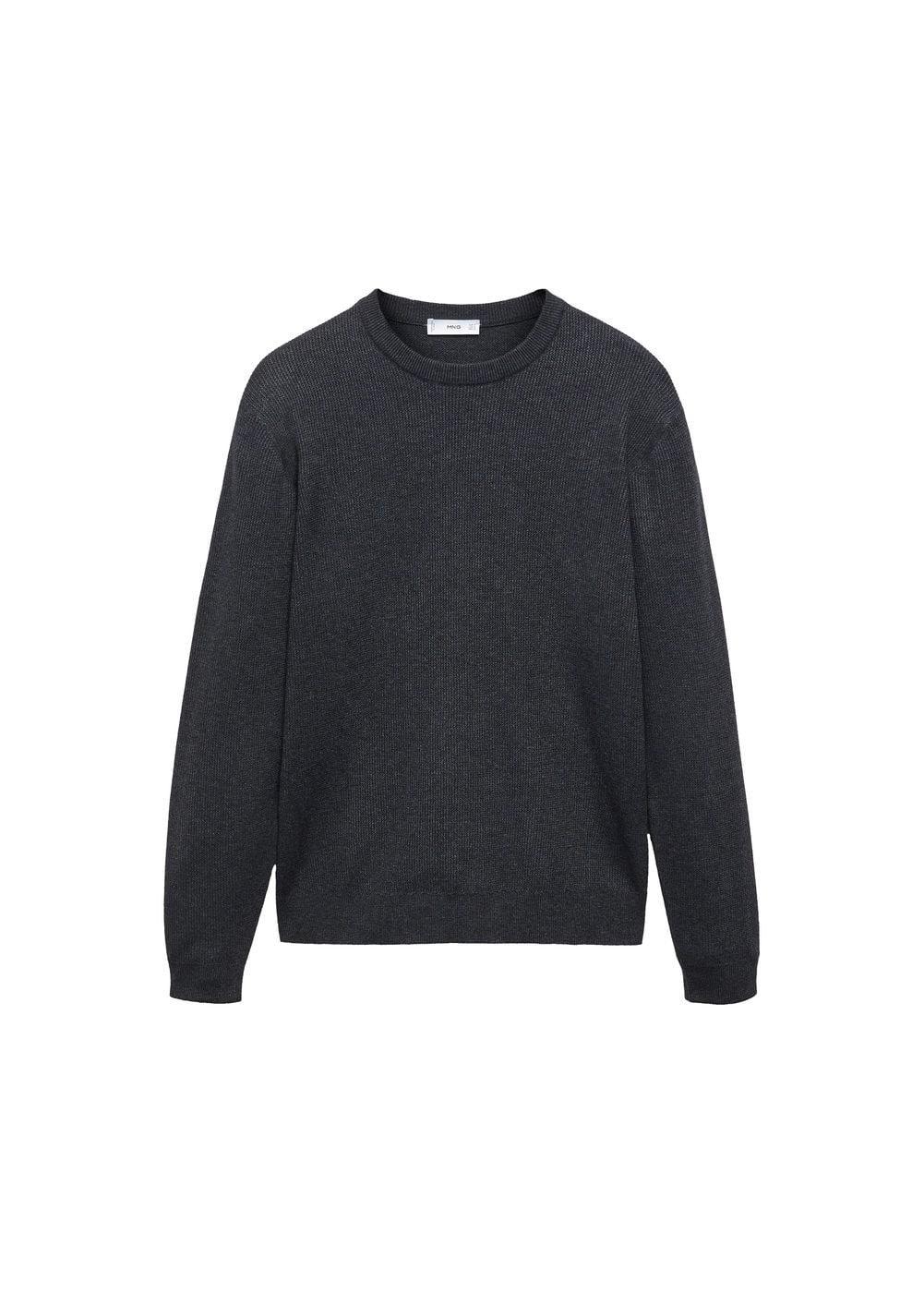 MANGO MAN - Structured cotton sweater dark heather greyMen Product Image