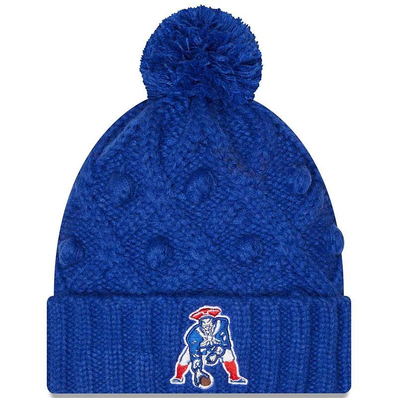 Womens New Era Royal New England Patriots Toasty Cuffed Knit Hat with Pom Product Image