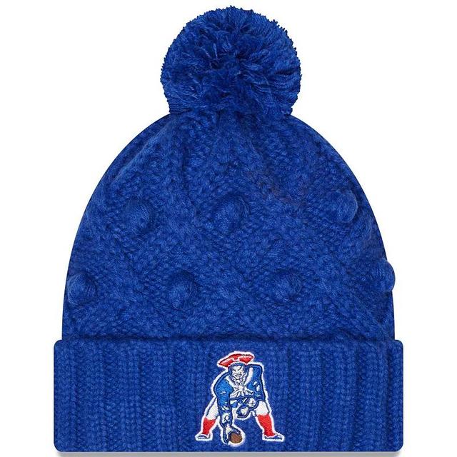 Womens New Era Royal New England Patriots Toasty Cuffed Knit Hat with Pom Product Image