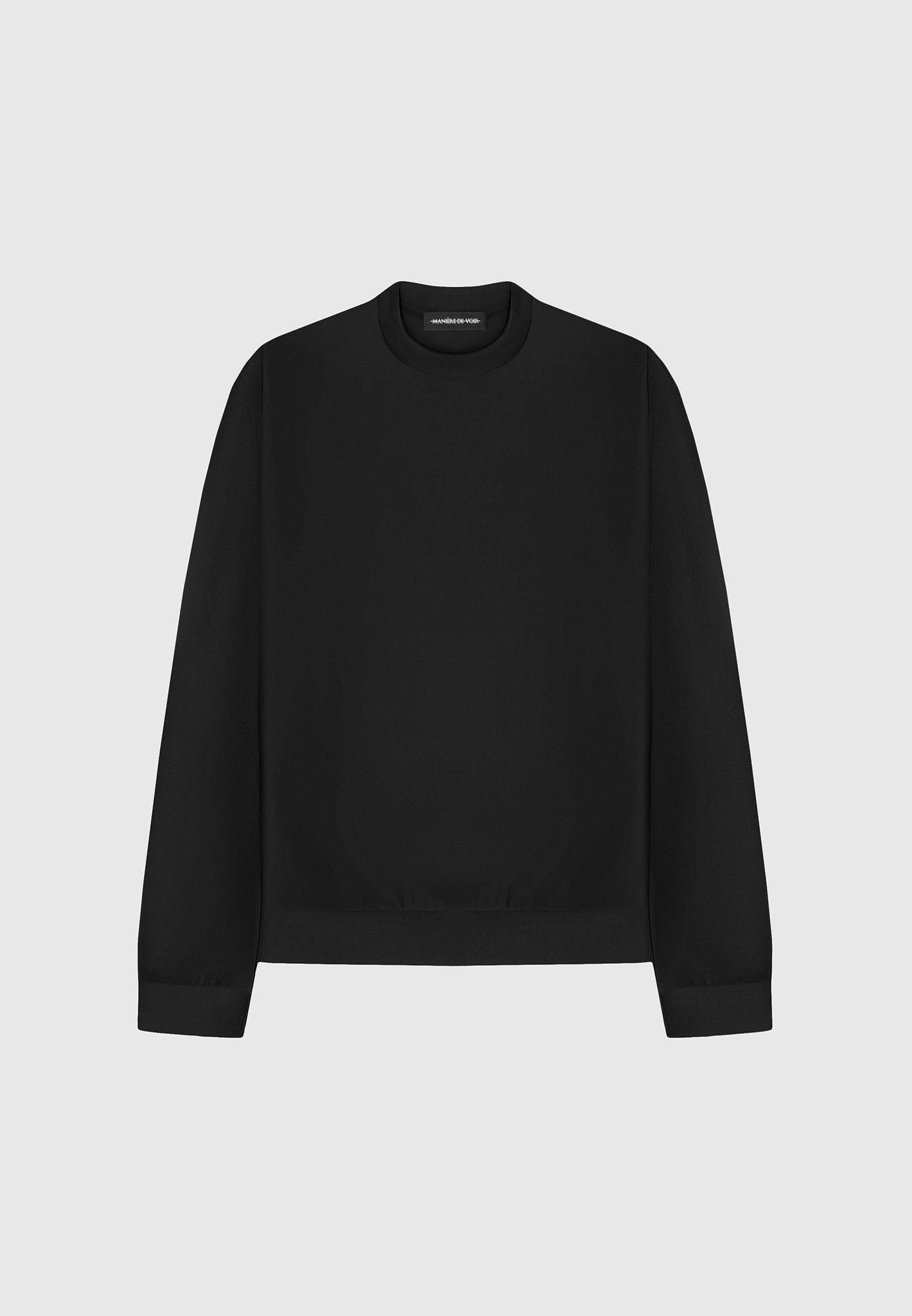 Éternel Neoprene Regular Fit Crew Neck Jumper - Black Male Product Image