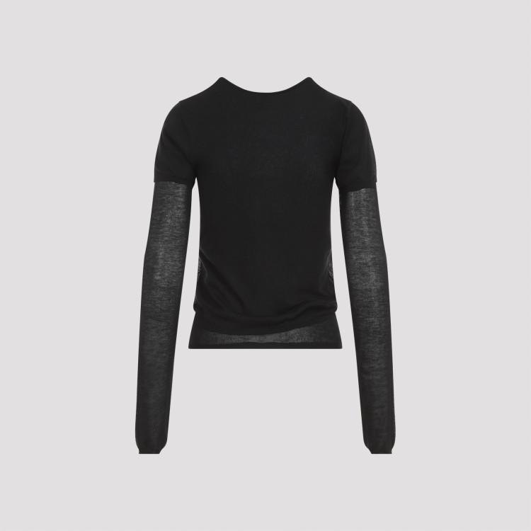 TOTÊME Layered Knit T-shirt In Black Product Image