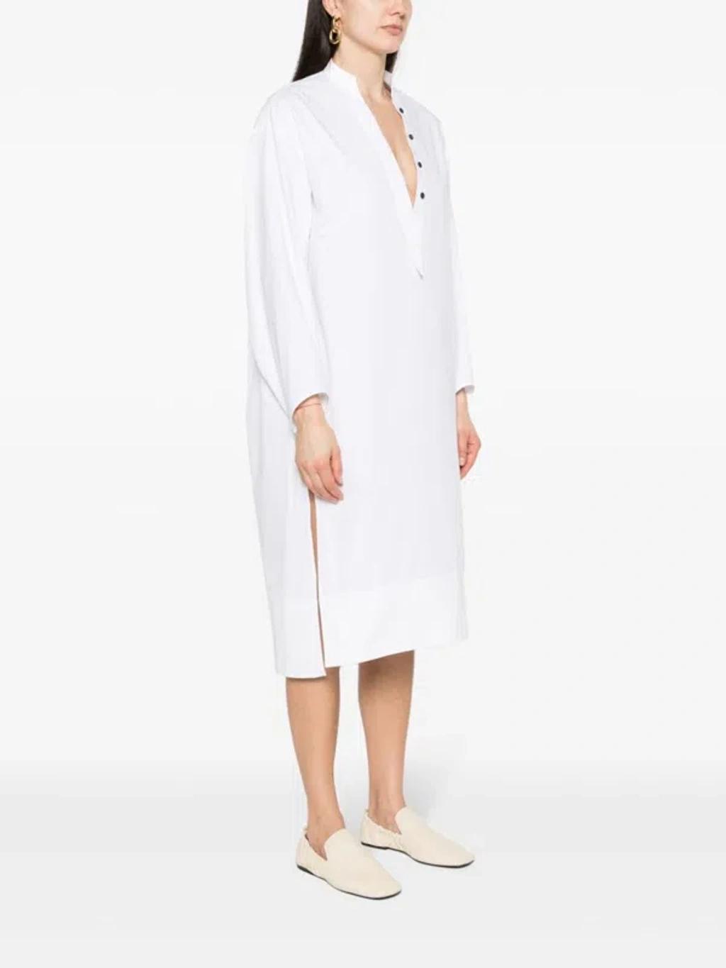 White Cotton Tunic Dress Product Image