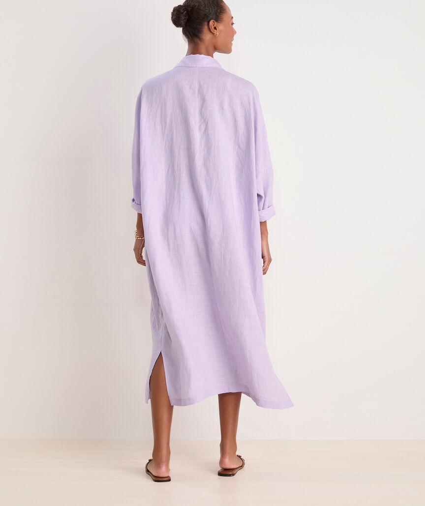 Linen Maxi Cover-Up Shirtdress Product Image