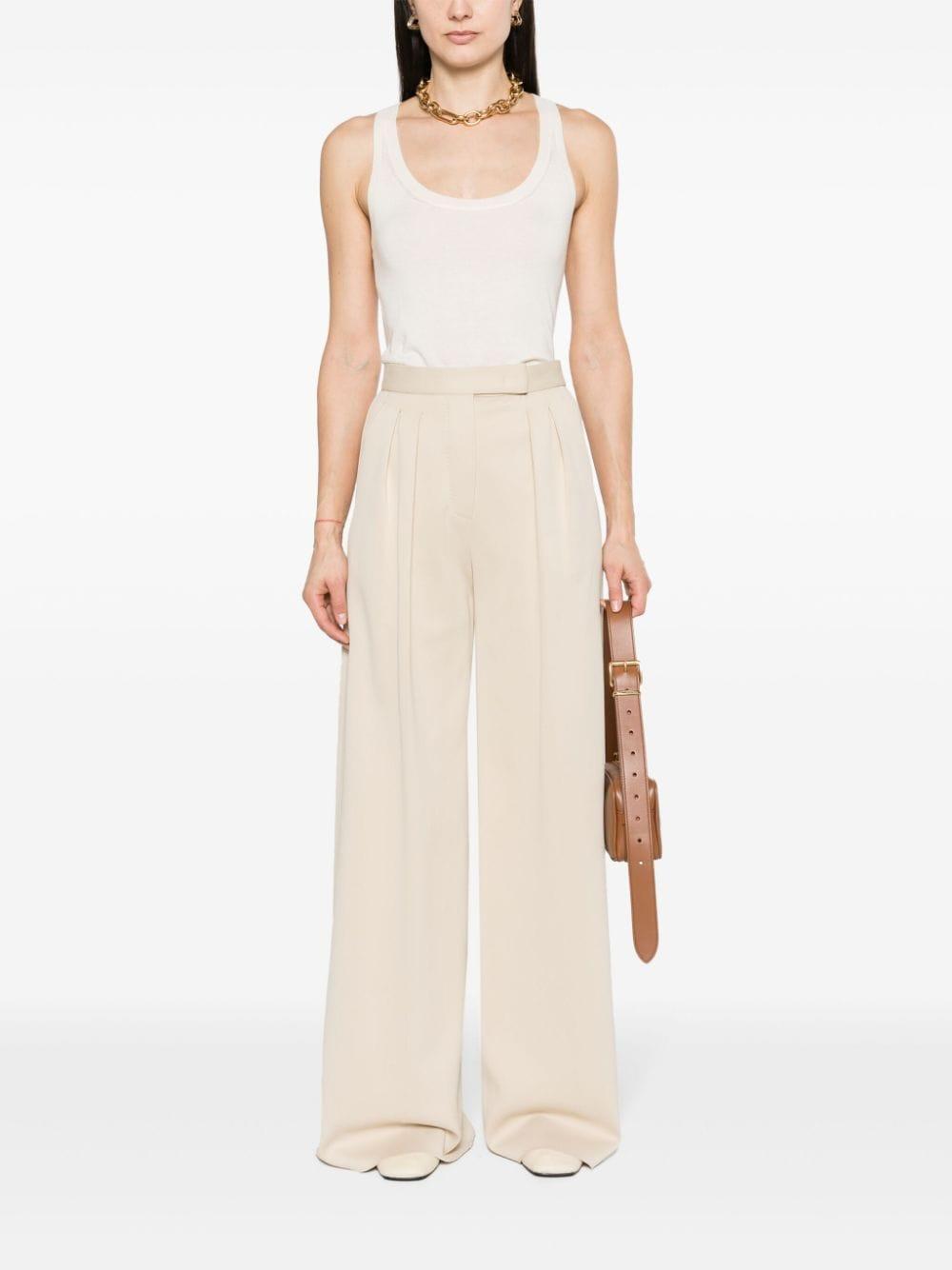 MAX MARA Zinnia Wide-leg Pleated Trousers In Beige Product Image