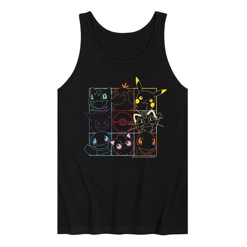 Mens Pokemon Character Grid Tank Black Product Image