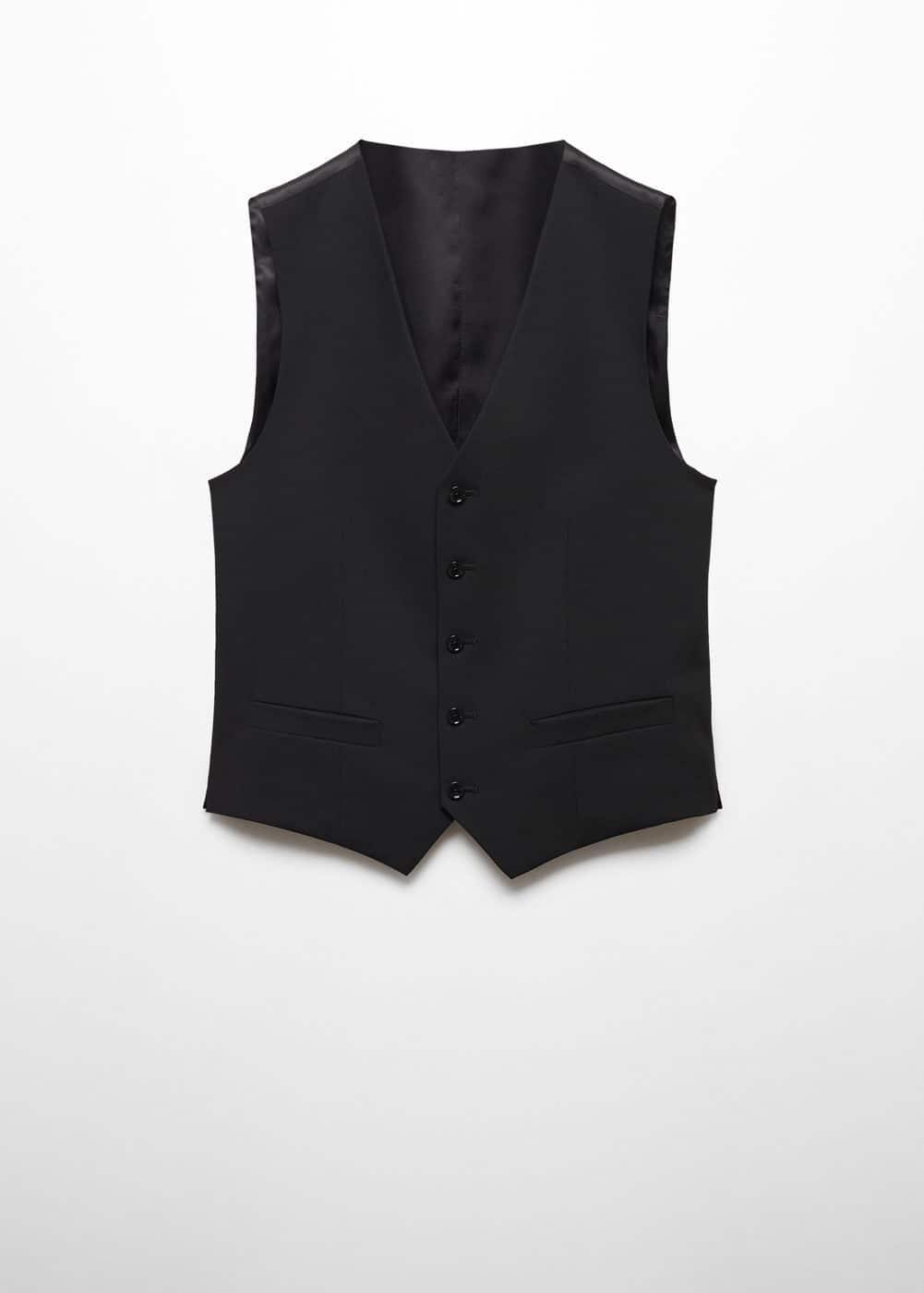 Super slim-fit stretch fabric suit vest - Men | MANGO USA Product Image