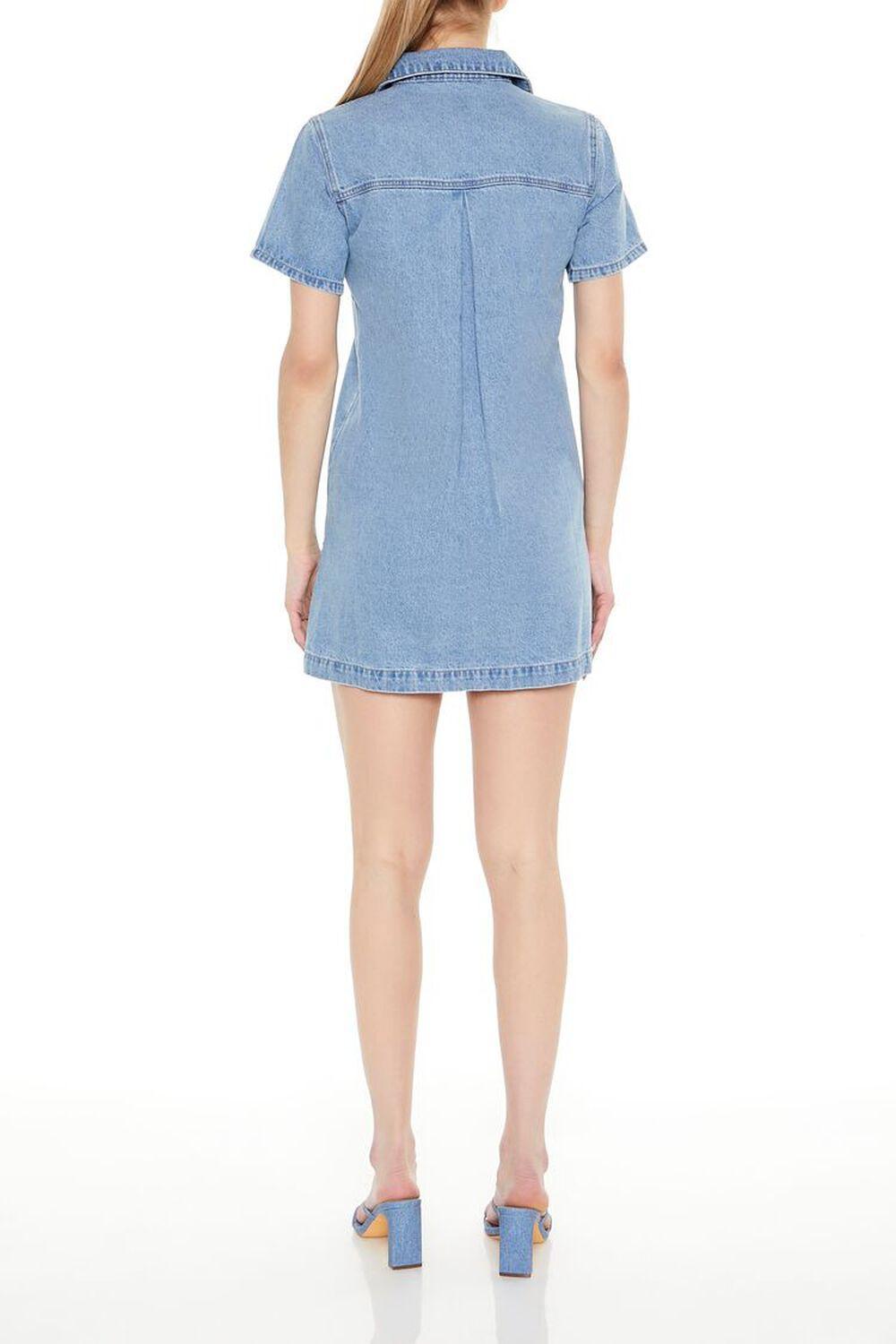 Denim Zip-Up Mini Shirt Dress | Forever 21 Product Image