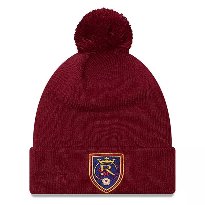 Mens New Era Real Salt Lake Jersey Hook Cuff Knit Hat with Pom Product Image