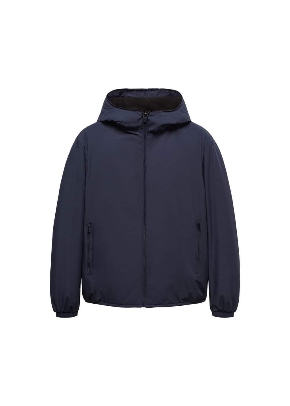 MANGO MAN - Water-repellent hooded quilted jacket navyMen Product Image