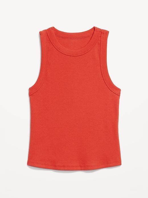 Snug Rib-Knit Crop Tank Top Product Image