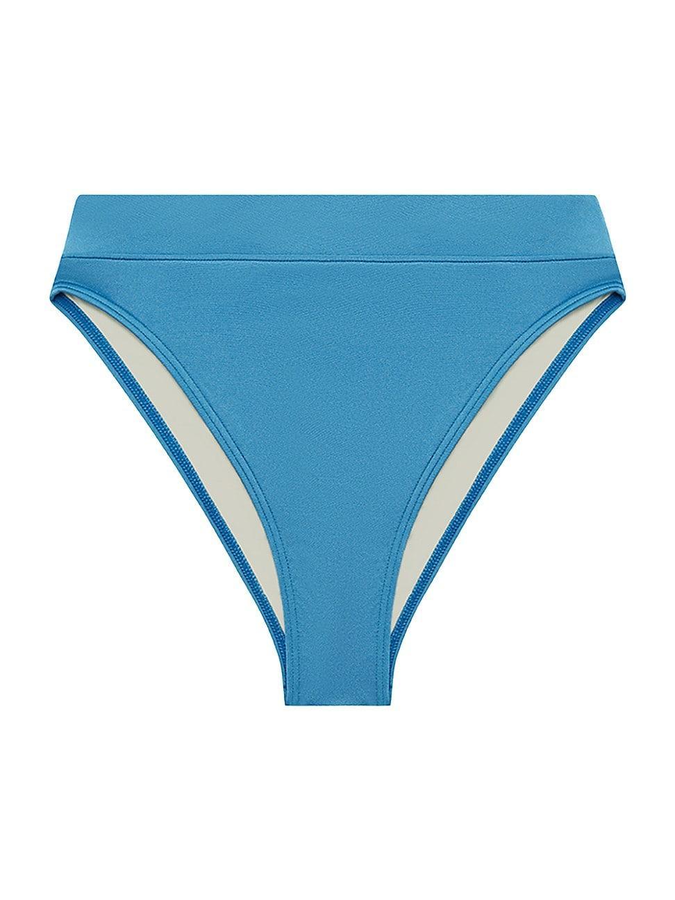 Womens Glossy High-Waist Bikini Bottom Product Image