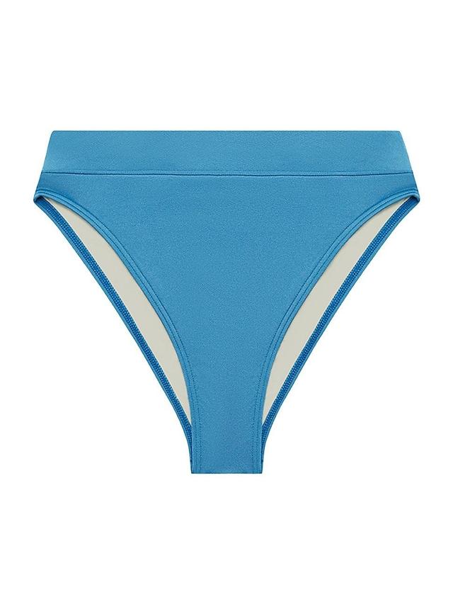 Womens Glossy High-Waist Bikini Bottom Product Image