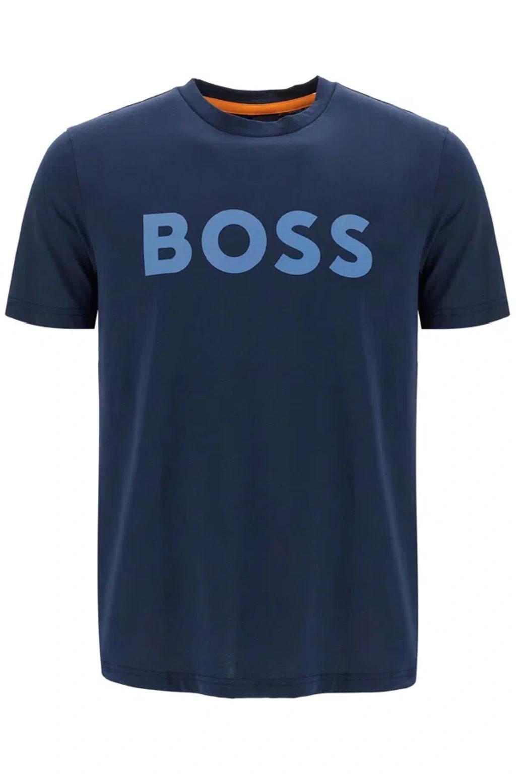 HUGO BOSS Logo Print T-shirt In Blue Product Image