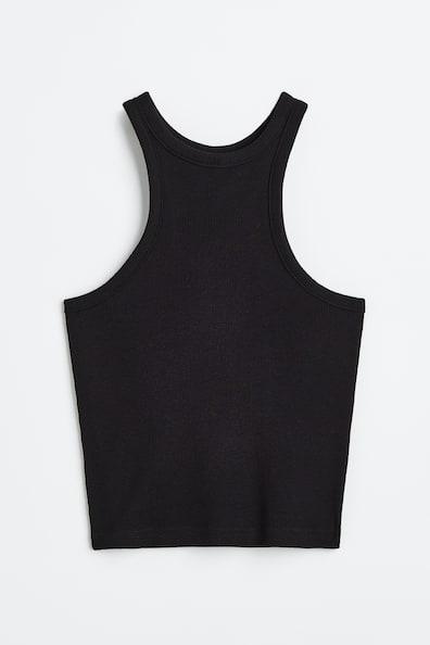 H & M - Crop Tank Top - Black product image