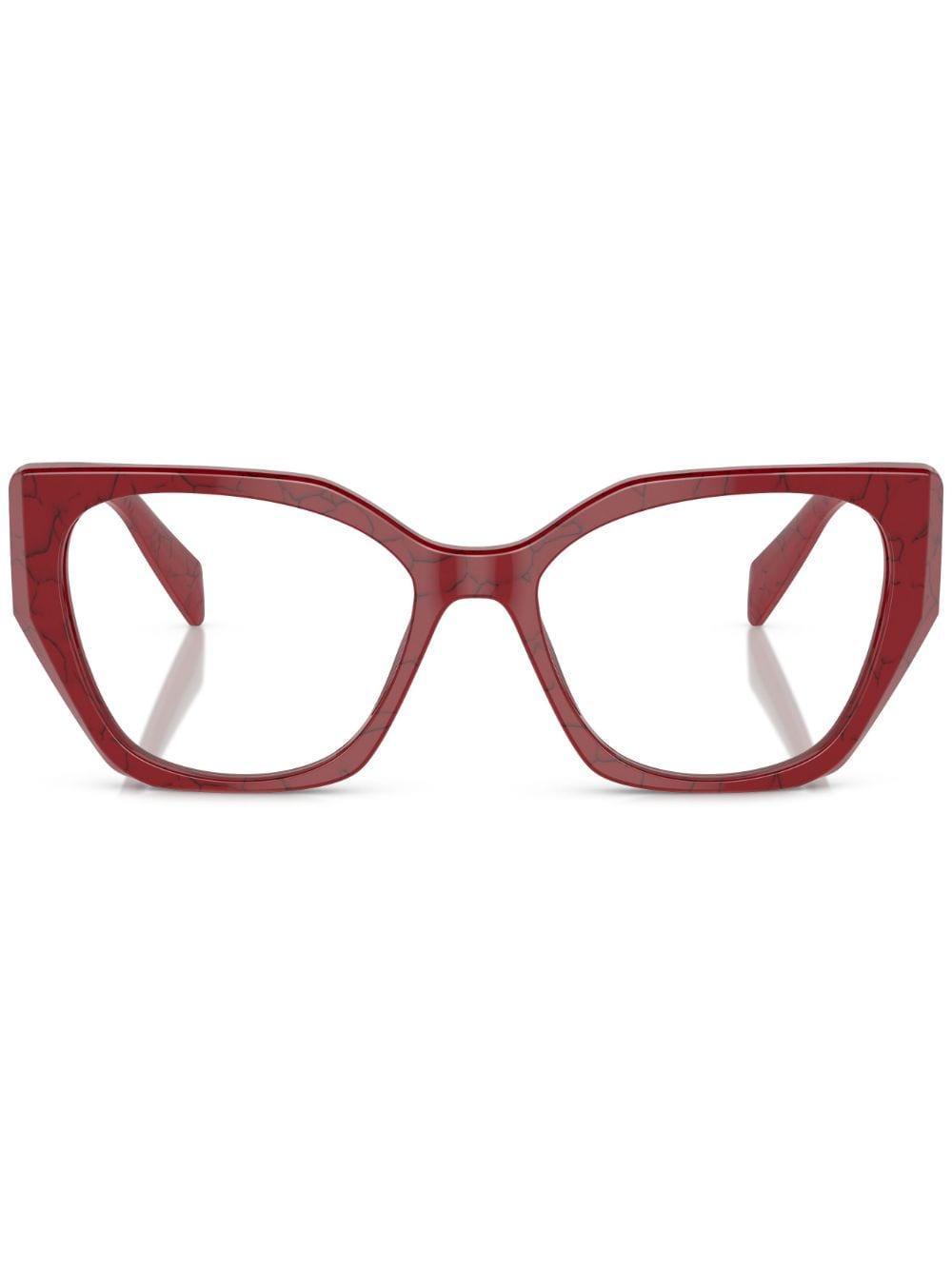 Oversize-frame Glasses In Rot Product Image