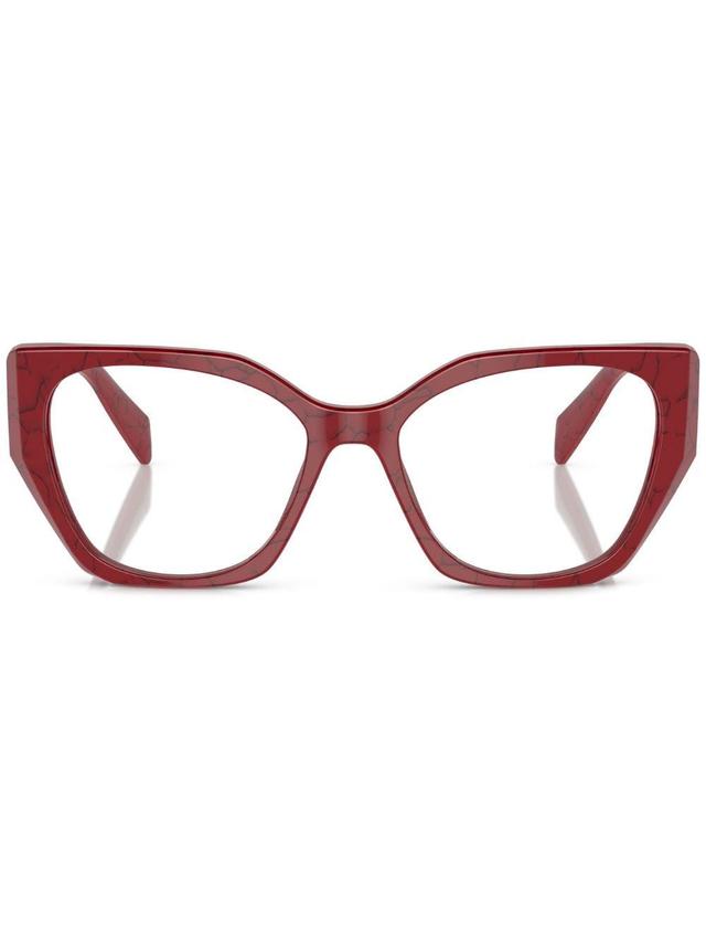 Oversize-frame Glasses In Rot Product Image