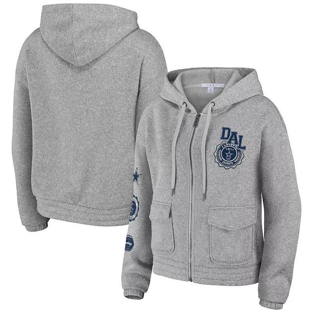 Womens WEAR by Erin Andrews Heather Gray Dallas Cowboys Full-Zip Hoodie Product Image