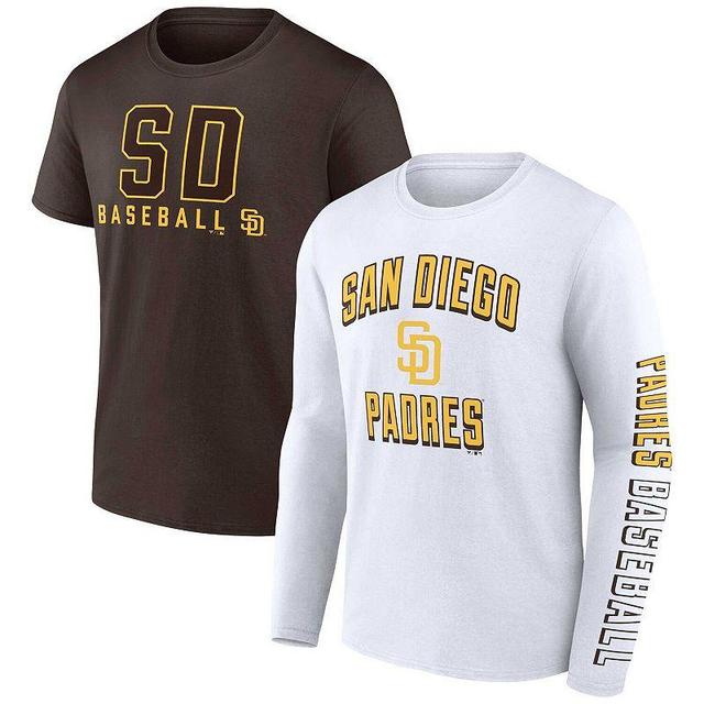 Mens Fanatics Branded /White San Diego Padres Two-Pack Combo T-Shirt Set Product Image