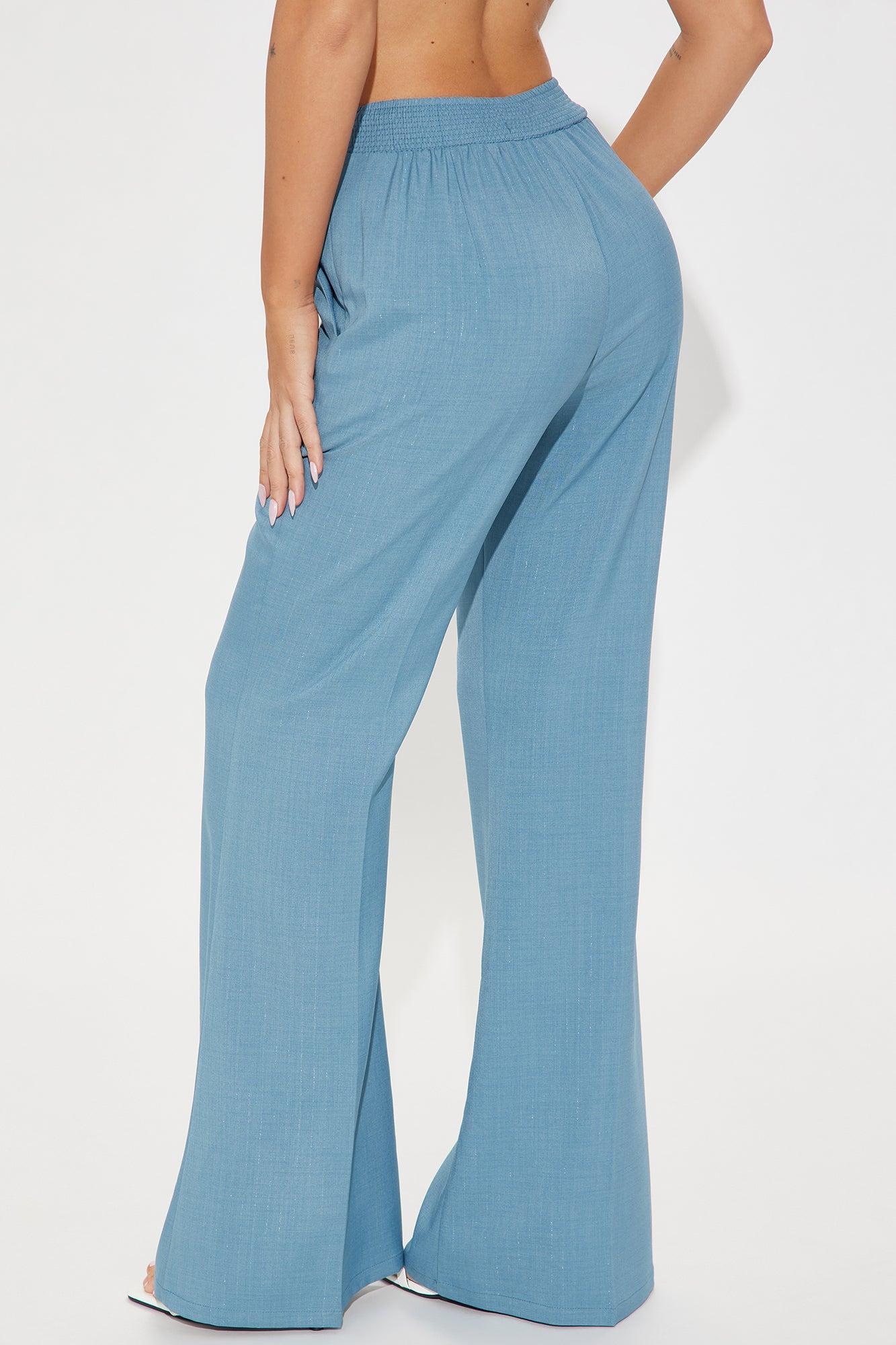 Serafina Wide Leg Trouser - Slate Blue Product Image