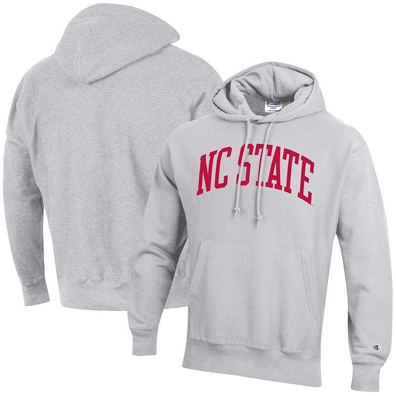 Mens Champion Heathered Gray NC State Wolfpack Team Arch Reverse Weave Pullover Hoodie Product Image