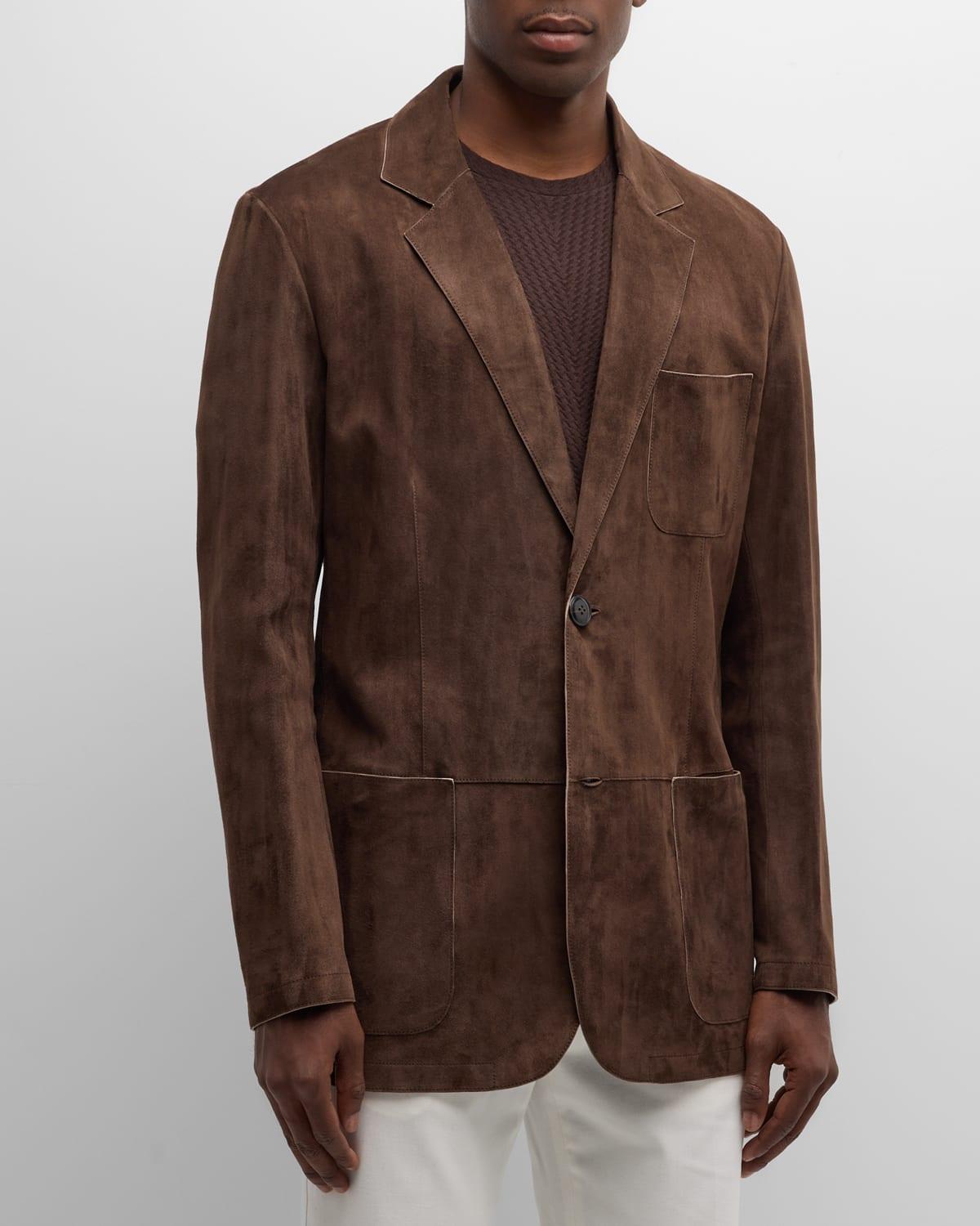 Mens Suede Two-Button Blazer Product Image