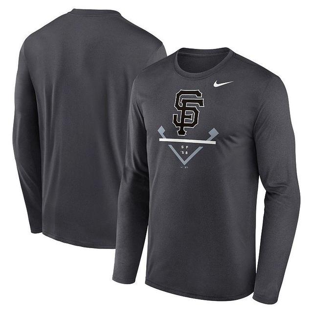 Mens Nike Anthracite San Francisco Giants Icon Legend Performance Long Sleeve T-Shirt Product Image