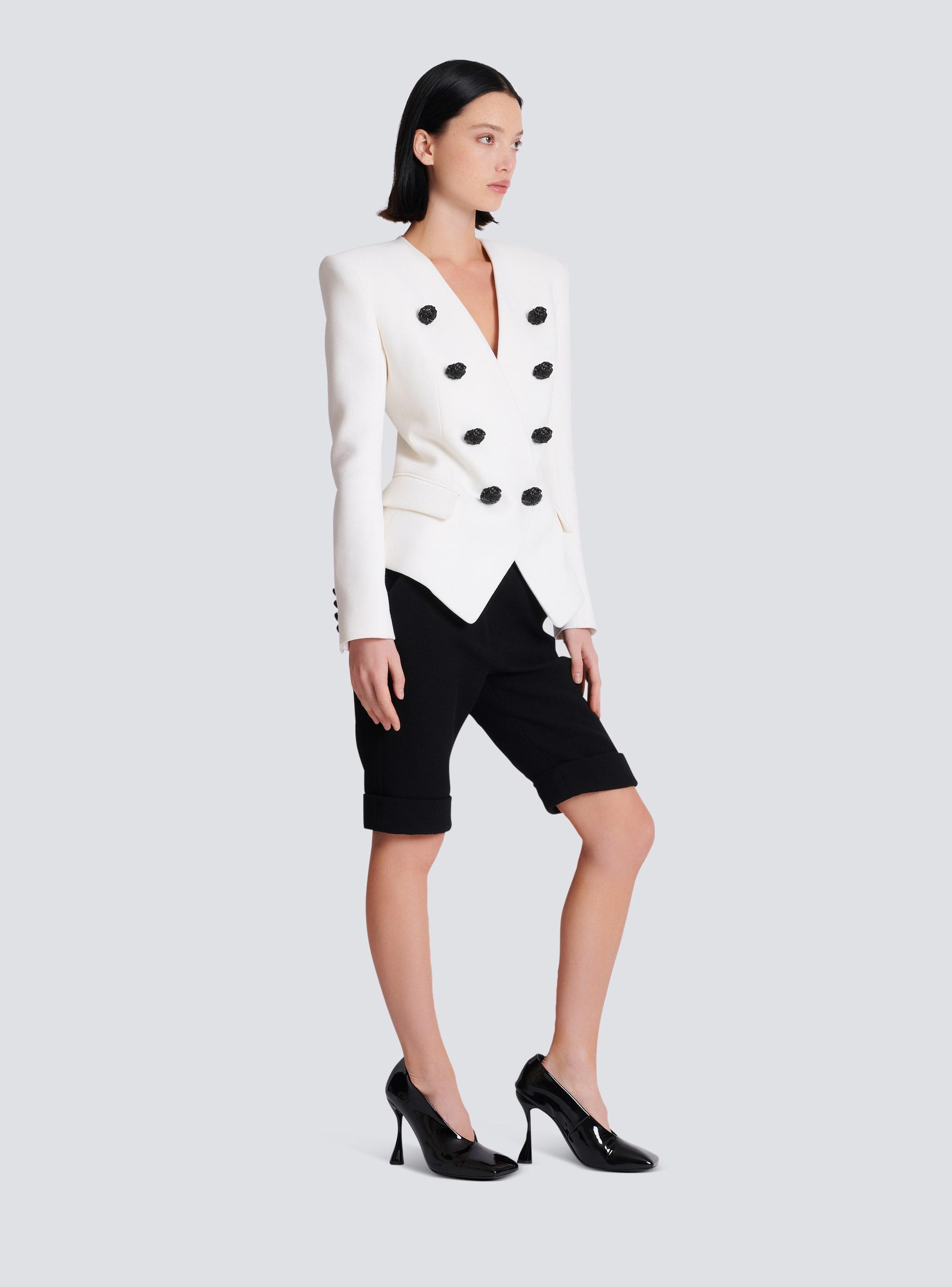 8-button double crepe jacket Product Image