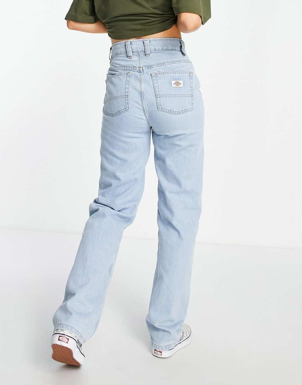 Dickies Thomasville high waisted relaxed fit jeans in blue denim  Product Image