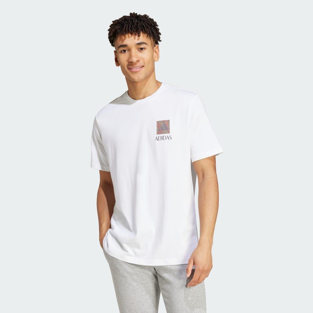 adidas Wellness Graphic Tee White S Mens Product Image