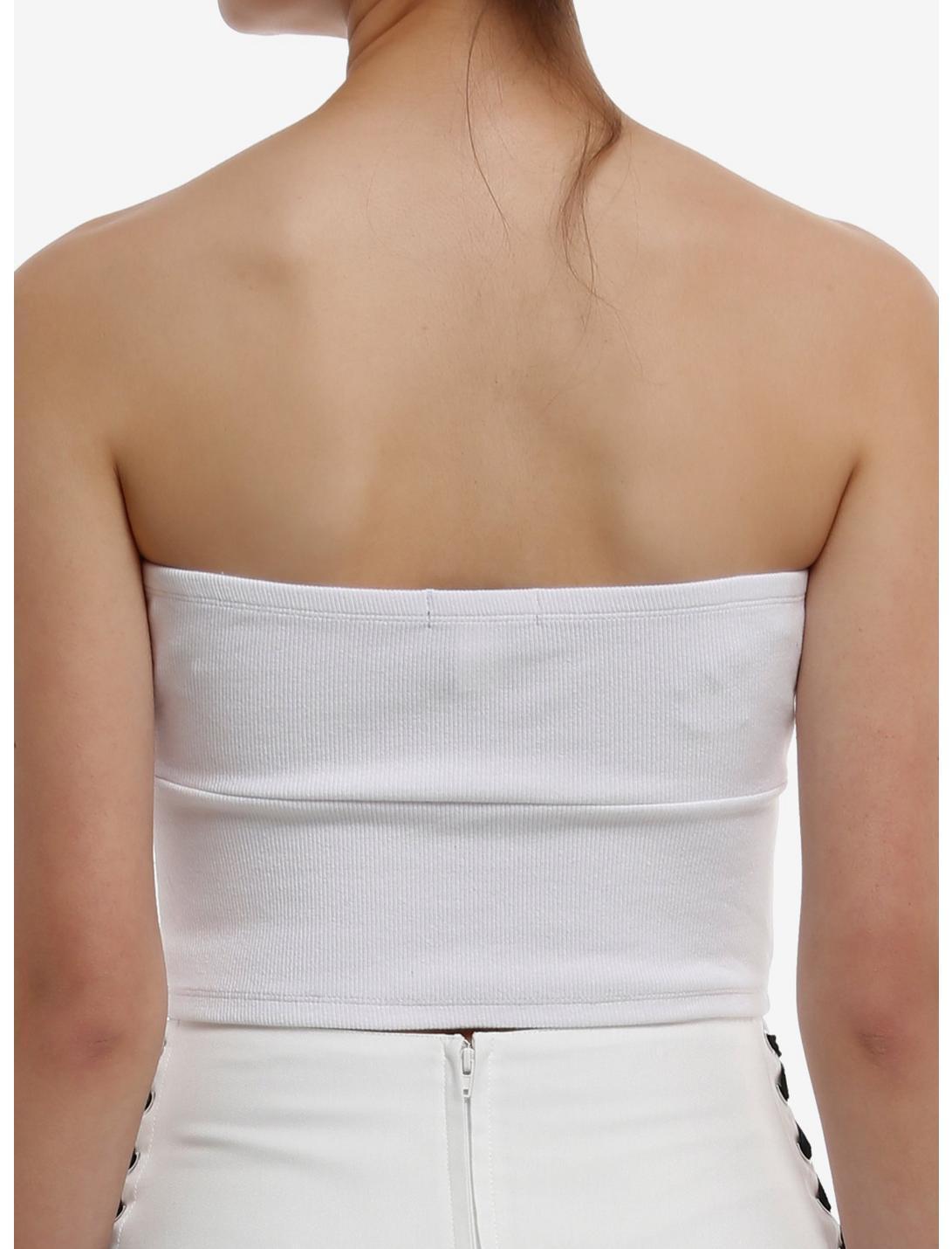 Sweet Society® Black Bow White Rib Tube Top Product Image