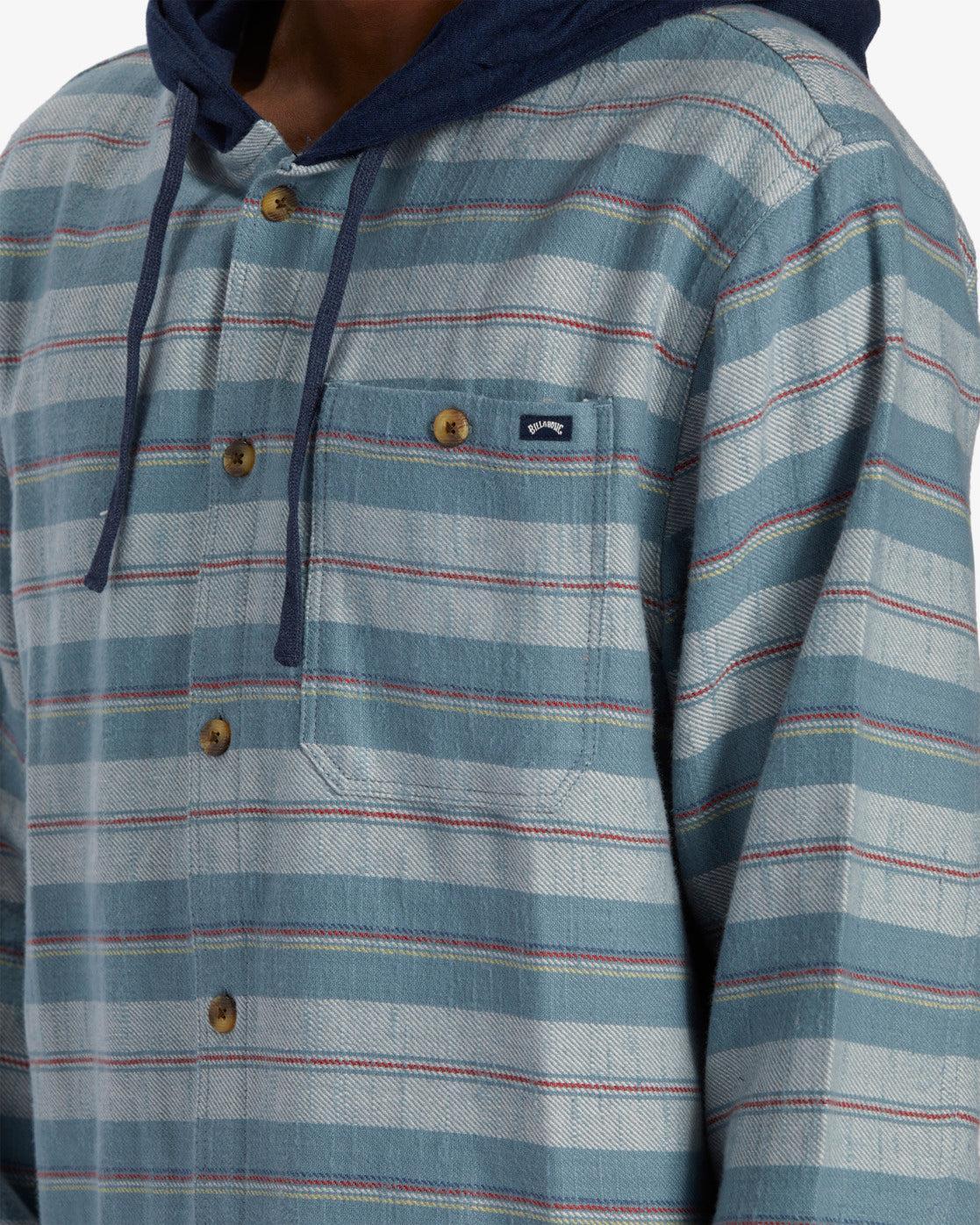 Baja Hooded Long Sleeve Flannel Shirt - Cement Male Product Image