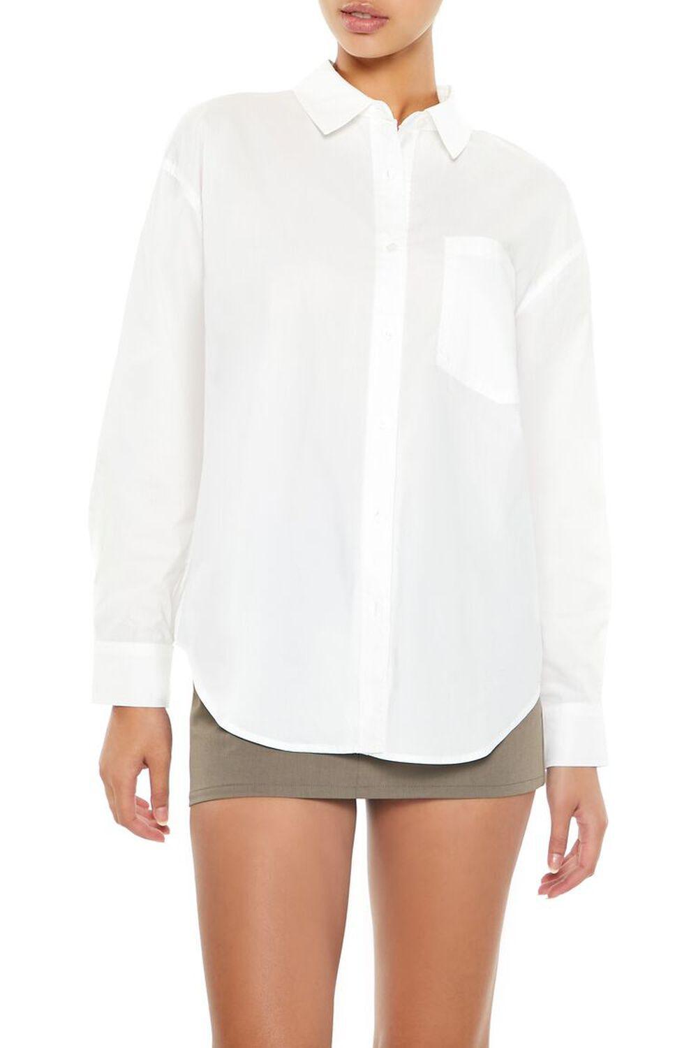 Poplin Dolphin-Hem Shirt | Forever 21 product image