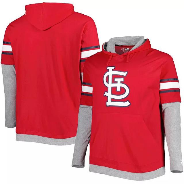 Mens New Era St. Louis Cardinals Big & Tall Twofer Pullover Hoodie Product Image