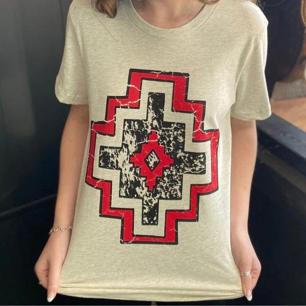 Plus Rebel Red Aztec Tee Product Image