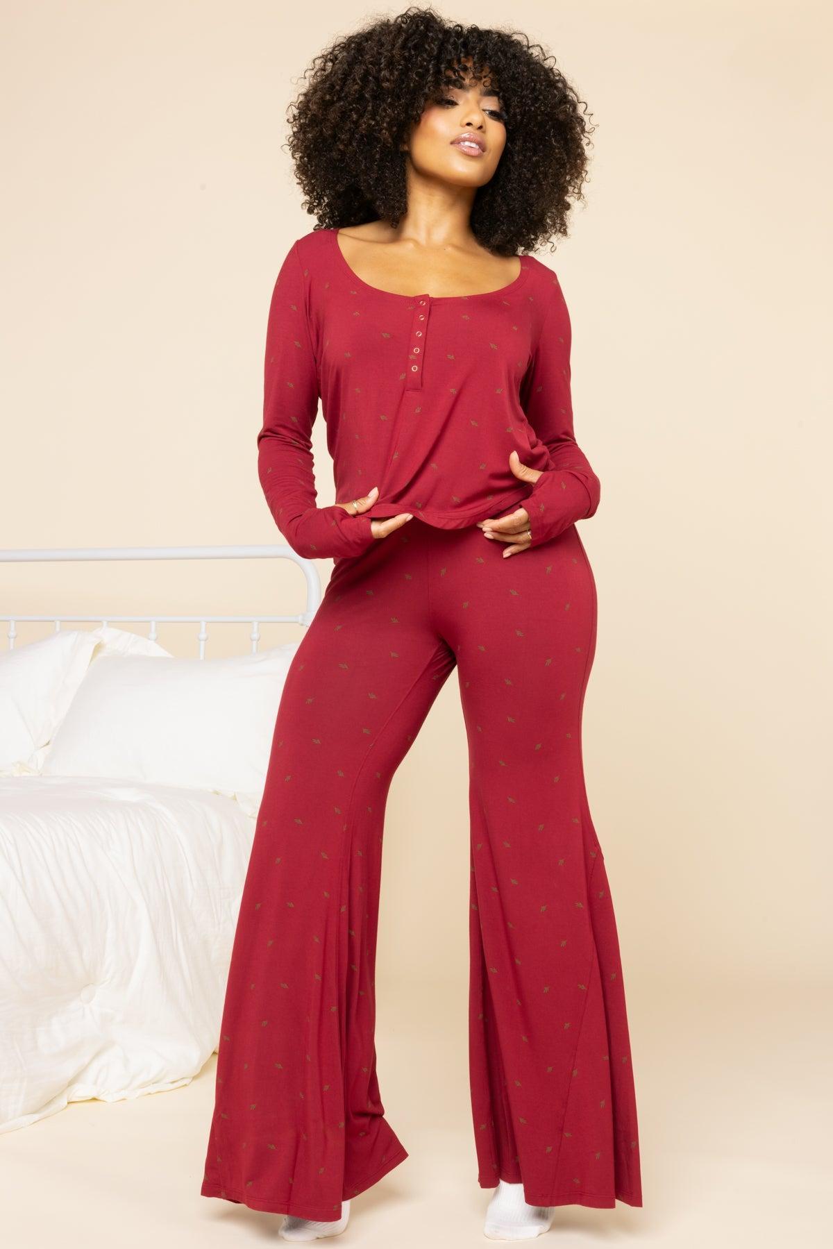 Deep Sleep Bell Bottoms - Cranberry Product Image