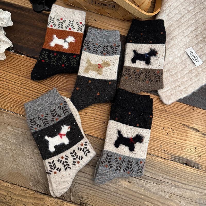 Dog Print Crew Socks Product Image