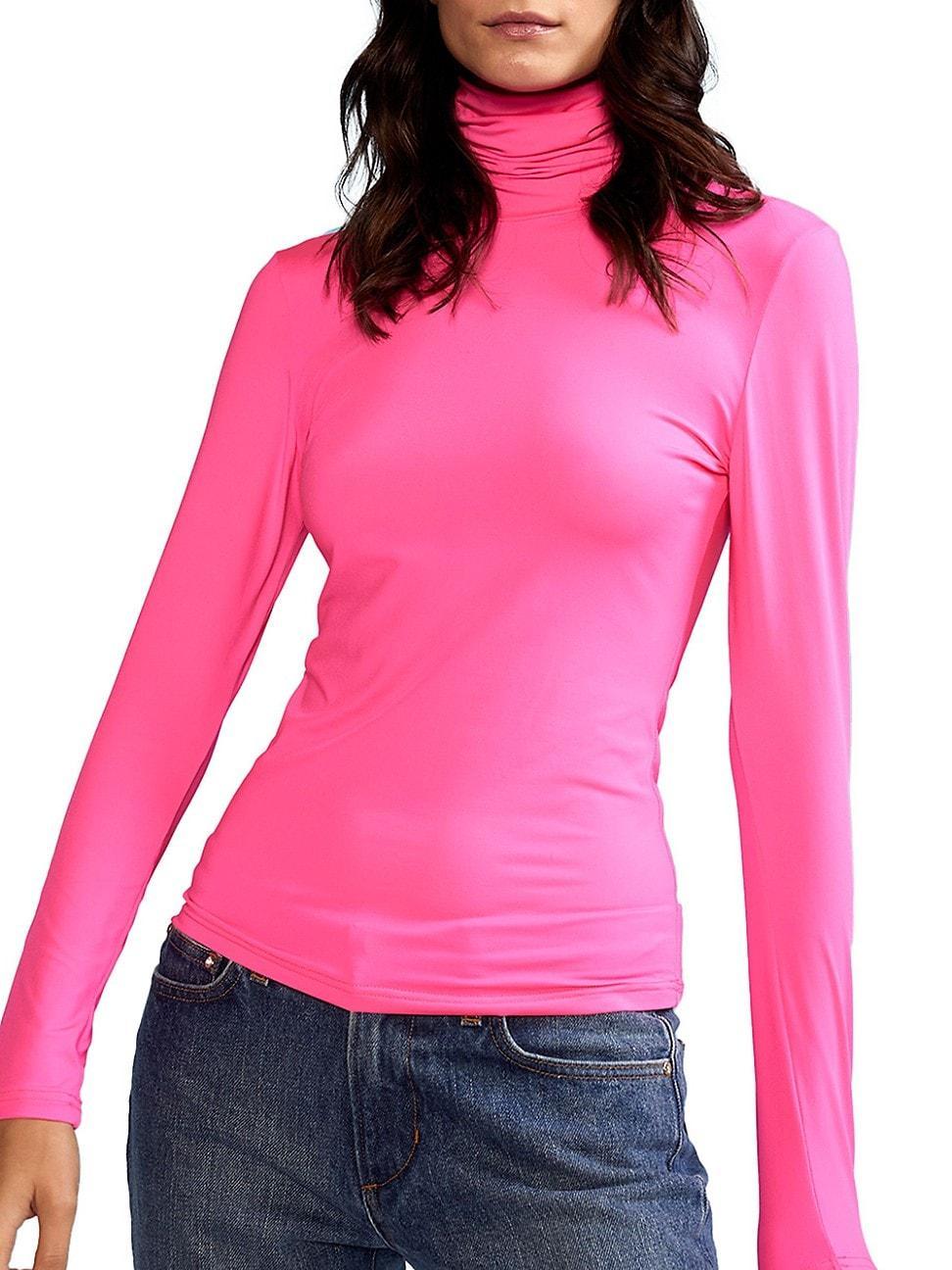 Womens Long-Sleeve Turtleneck Top Product Image