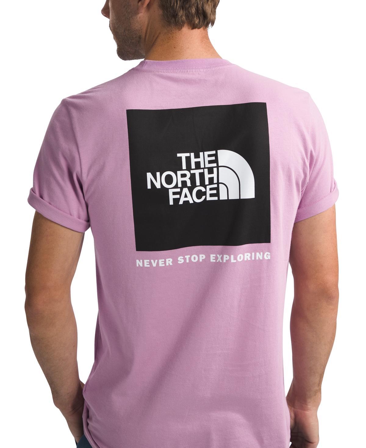 The North Face Mens Box Logo Crewneck Short-Sleeve T-Shirt - Gravel Product Image