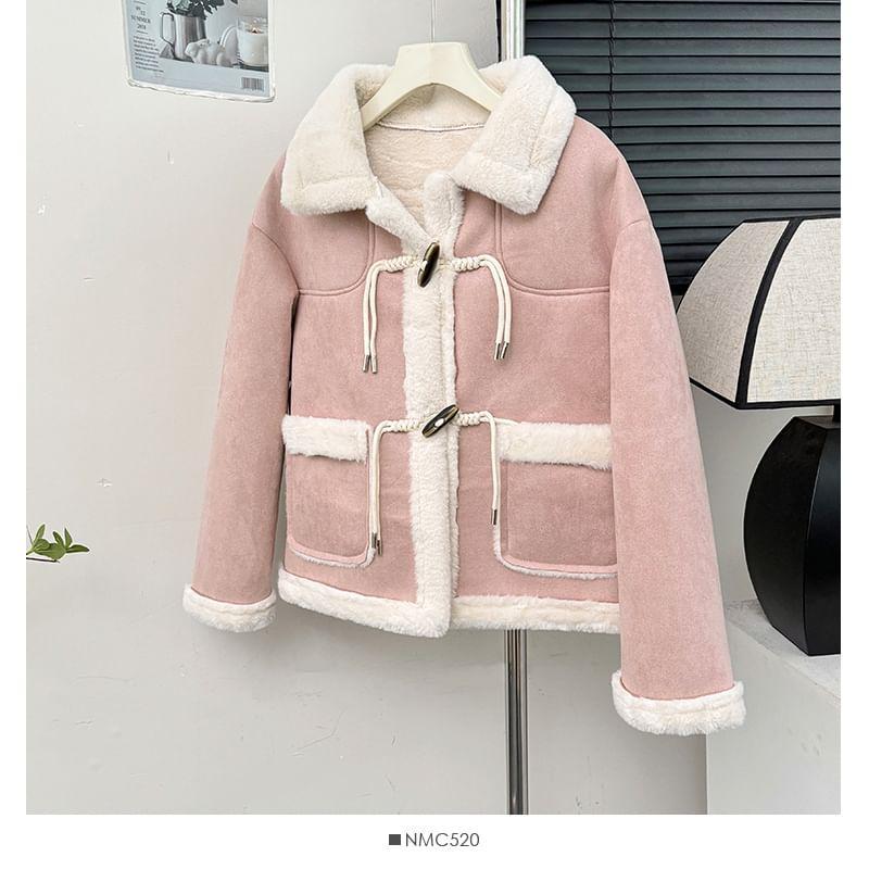 Toggle Fleece-Lined Faux-Suede Coat Product Image