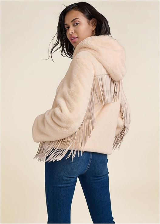 Faux-Fur Bomber Coat Product Image